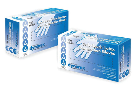 Dynarex 2337 Safe-Touch Latex Exam Glove, Medium, Ivory