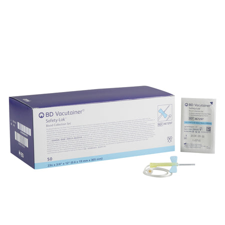 BD Vacutainer® 367297 Safety-Lok™ Blood Collection Set, 23 Gauge, ¾-inch needle length, 12-inch Tubing
