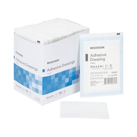 McKesson 16-4273 White Adhesive Dressing, 3 x 4 Inch