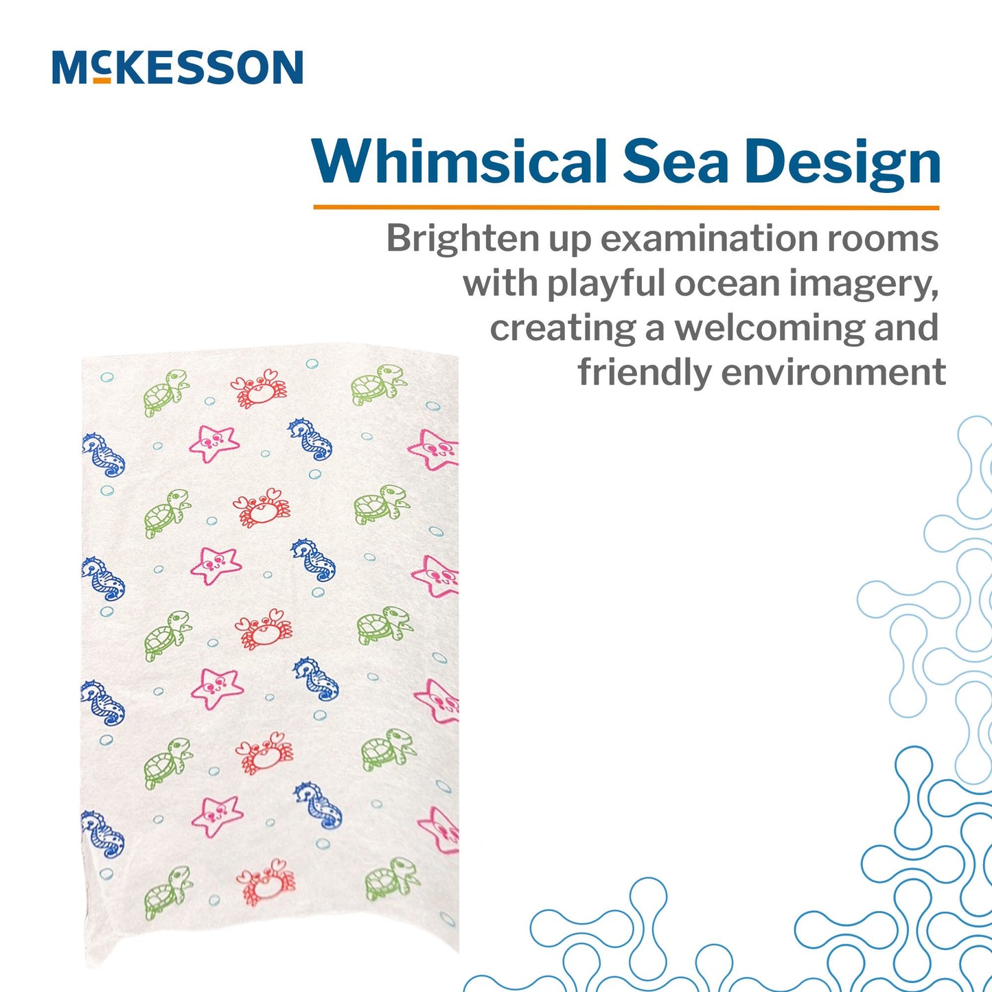 Table Paper McKesson 21 Inch Width 225 Foot Length Print (Sea Friends) Smooth
