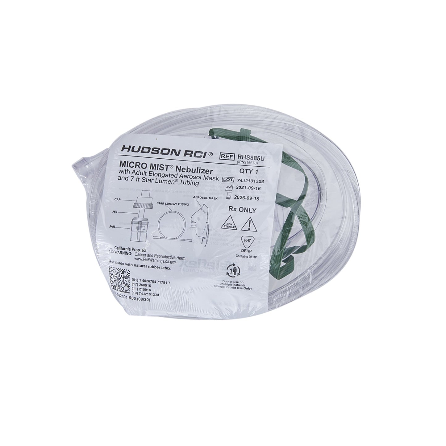 Medline Hudson RCI Micro Mist Nebulizer Small Volume Adult Aerosol Mask Delivery