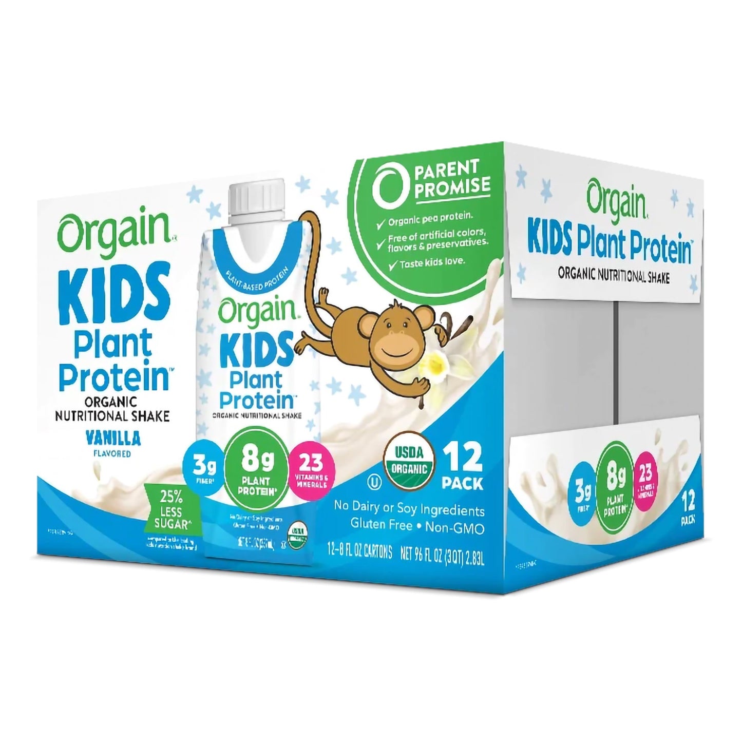 Orgain® Kids Plant Protein™ Organic Nutritional Shake, Vanilla, 8-ounce carton