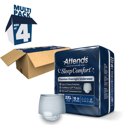 Attends® Sleep Comfort Premium Overnight Underwear, 2X-Large, 68 – 80 Inches