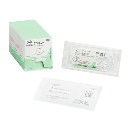 Ethicon 663G Ethilon Nylon Nonabsorbable Suture with Needle, Reverse Cutting Monofilament