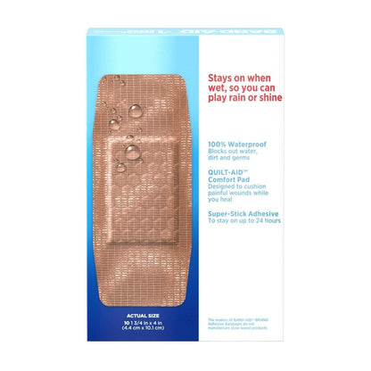Waterproof Adhesive Strip Band-Aid® Water Block® Tough Strips™ XL Plastic Tan 1-3/4 X 4 Inch Sterile