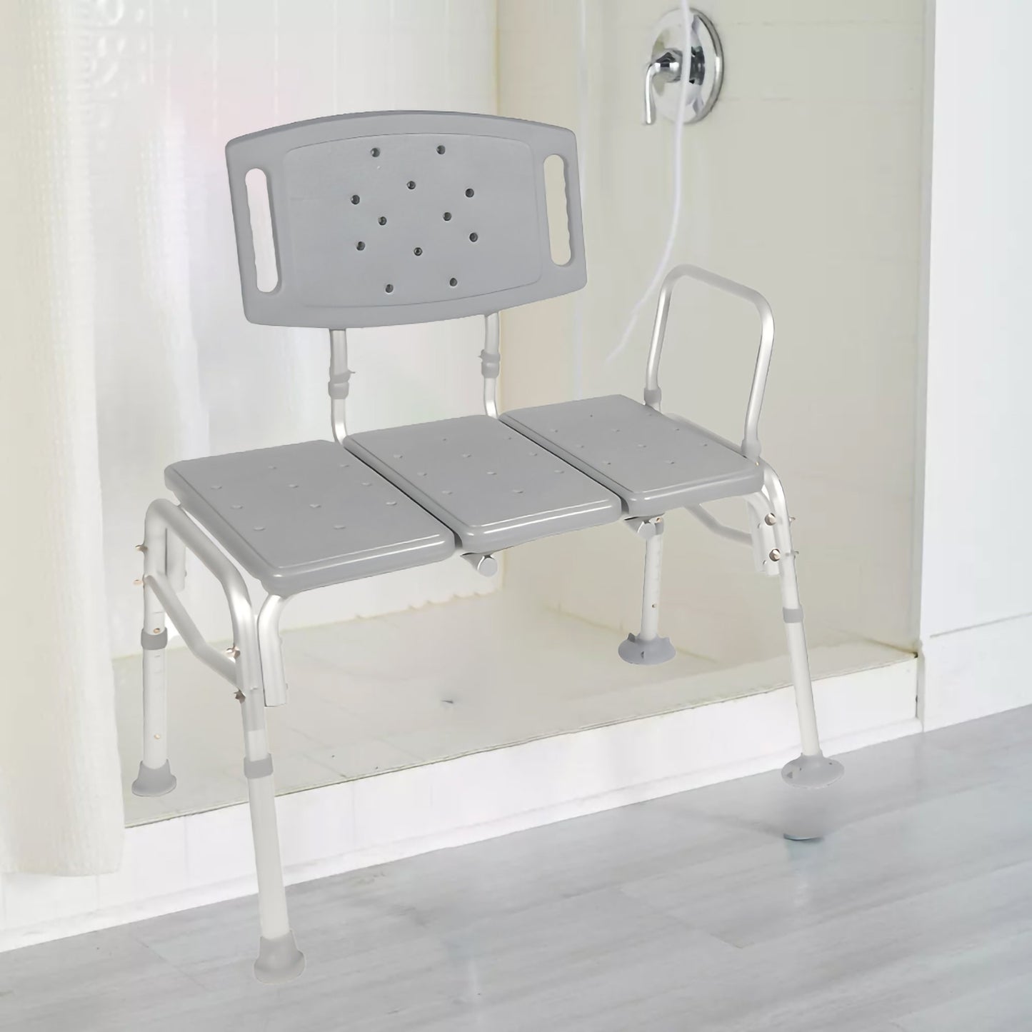 McKesson Knocked Down Bariatric Bath Transfer Bench, 18-1/4 to 23-1/4 Inch
