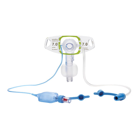 ICU Medical 101/875/070 Portex BLUselect Suctionaid Cuffed Tracheostomy Tube, 70 mm Length