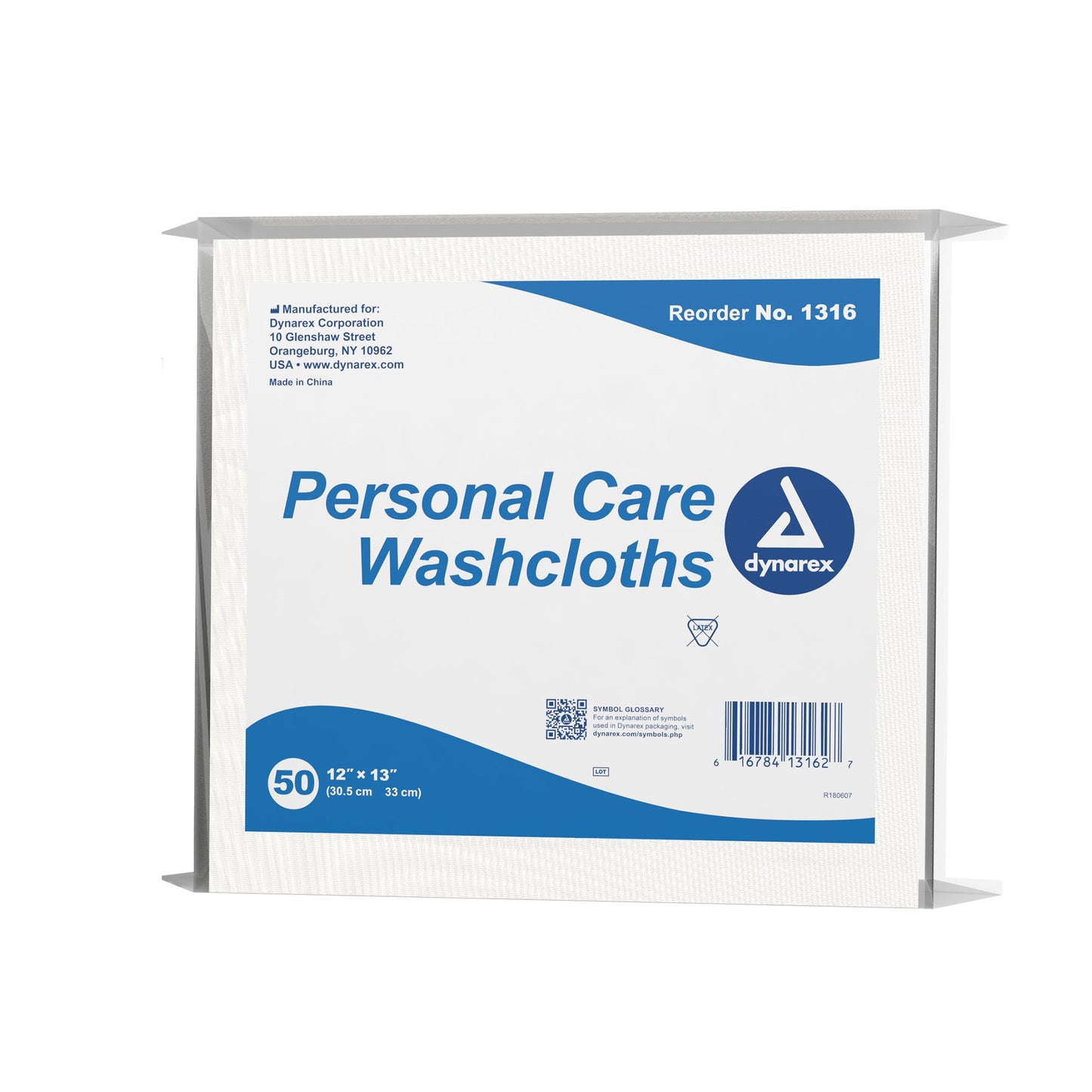 dynarex® Disposable Washcloth, 12 x 13 Inch