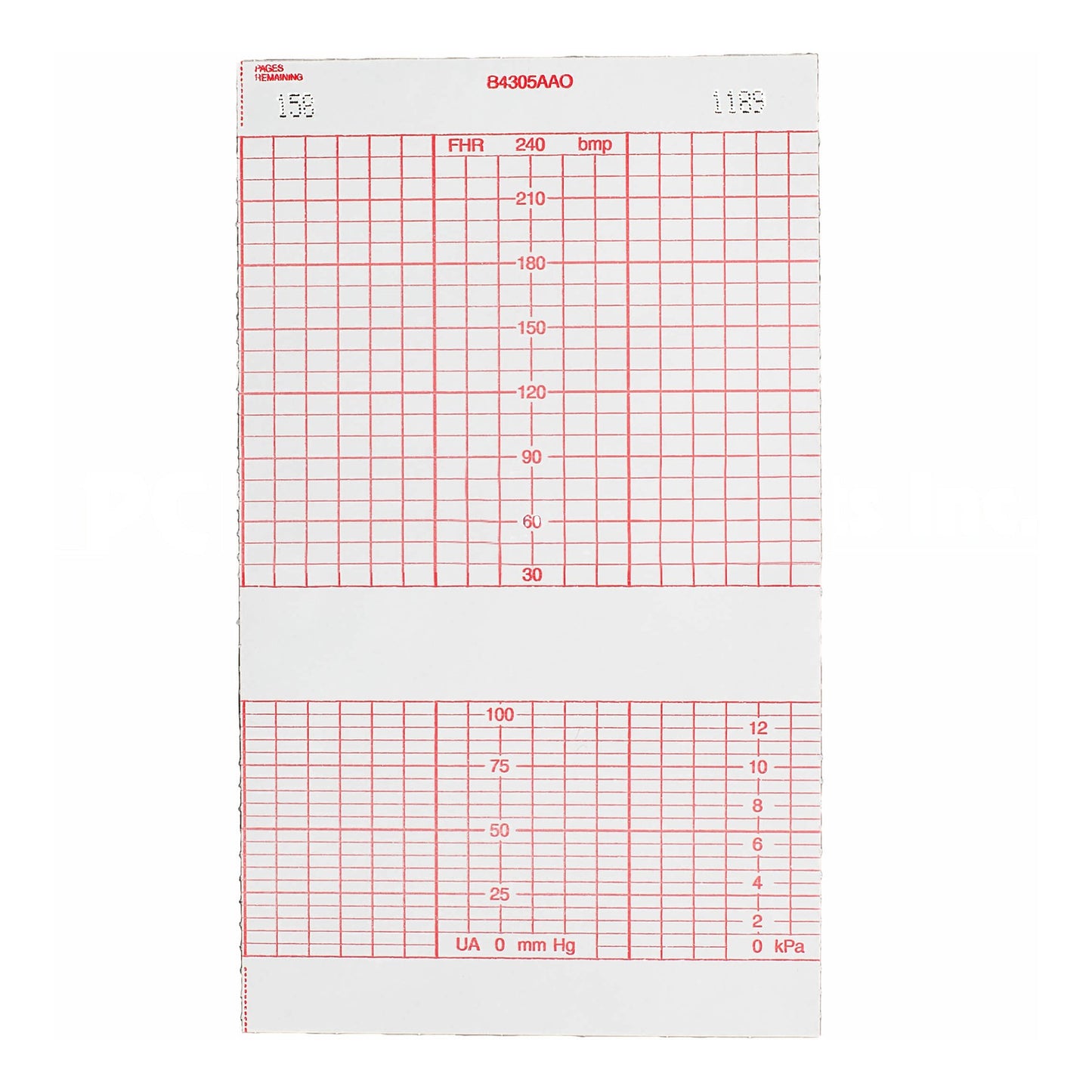 Recording Chart Paper Life Trace® Z-Fold Red Grid