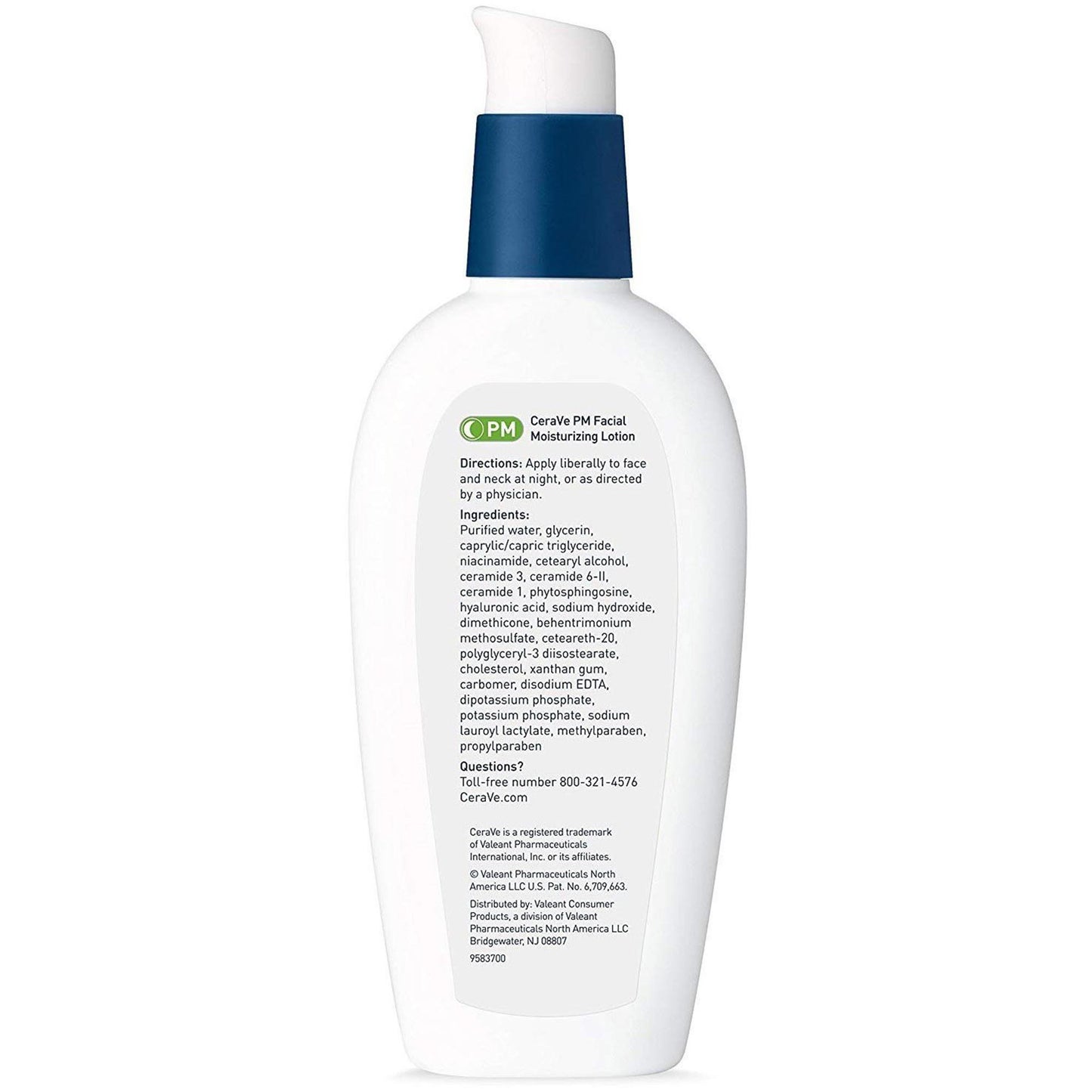 Facial Moisturizer CeraVe® PM 3 oz. Pump Bottle Unscented Lotion
