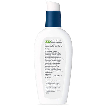 Facial Moisturizer CeraVe® PM 3 oz. Pump Bottle Unscented Lotion