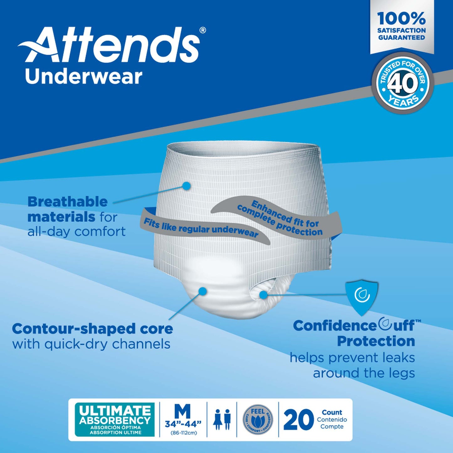 Attends® Advanced Underwear, Medium