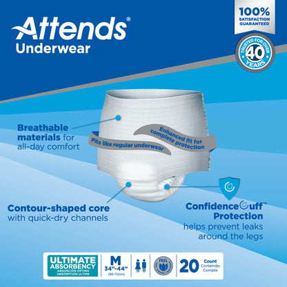 Attends® Advanced Underwear, Medium