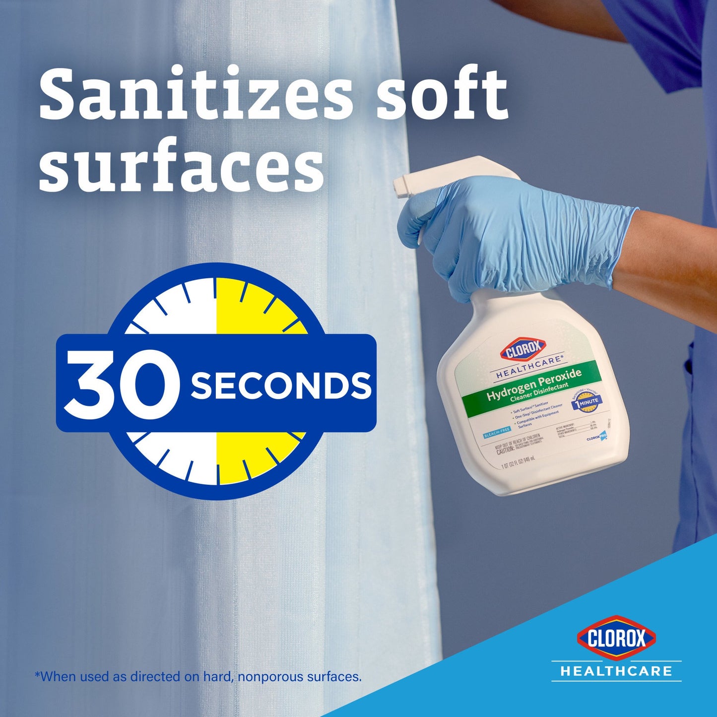 Clorox Healthcare® Hydrogen Peroxide Cleaner Disinfectant, Spray Bottle, 32 oz.