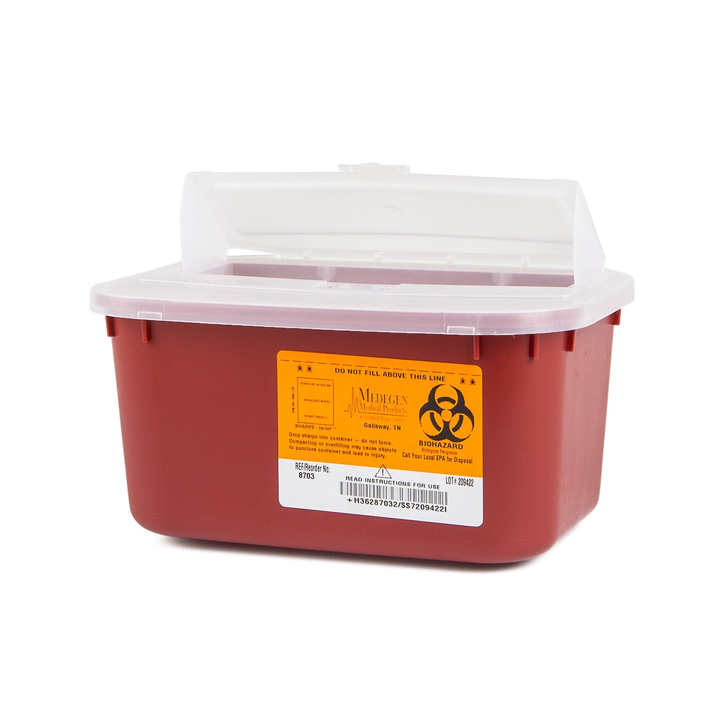 Sharps® Multi-purpose Sharps Container, 5 x 10 x 7 Inch