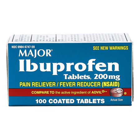 Major Pharmaceuticals 904674759 Ibuprofen 200 mg Coated Tablets