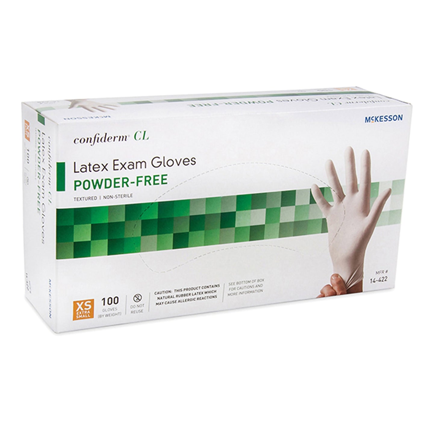 McKesson Confiderm® CL Latex Gloves, Extra-Small, Ivory