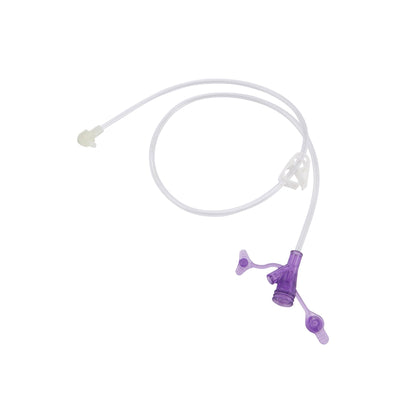 Mini ONE Right Angle Connector with Y-Port, 24 Inch, Purple