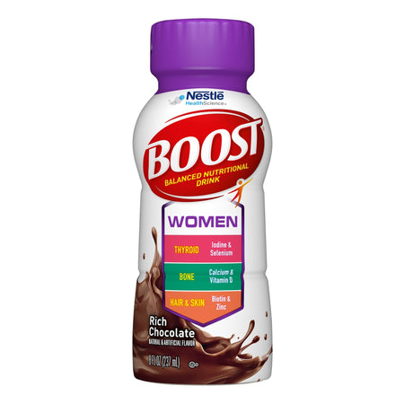 Nestle Healthcare Nutrition 41679477137 Boost Women Chocolate Balanced Nutritional Drink, 8-ounce bottle