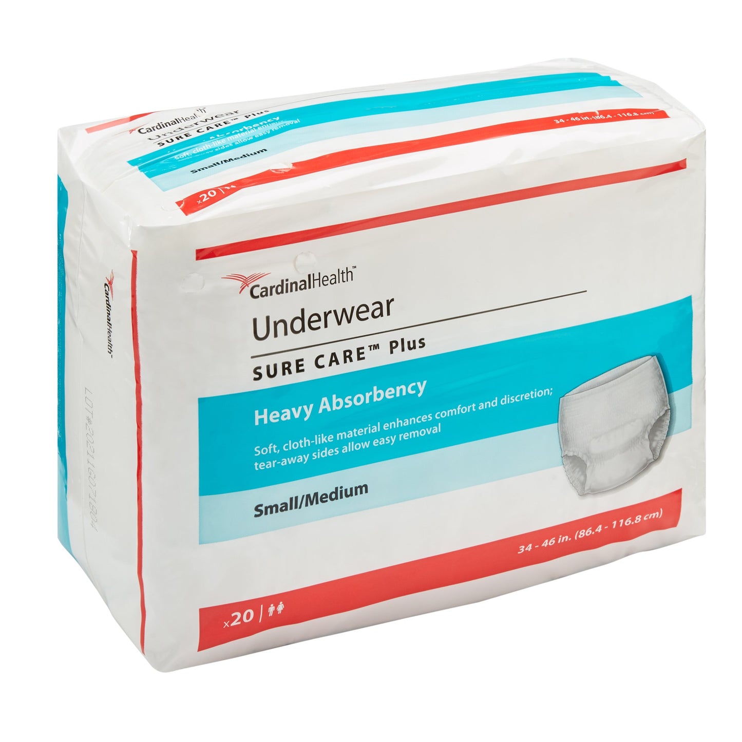 Cardinal 1605 Sure Care™ Plus Heavy Absorbent Underwear, Medium