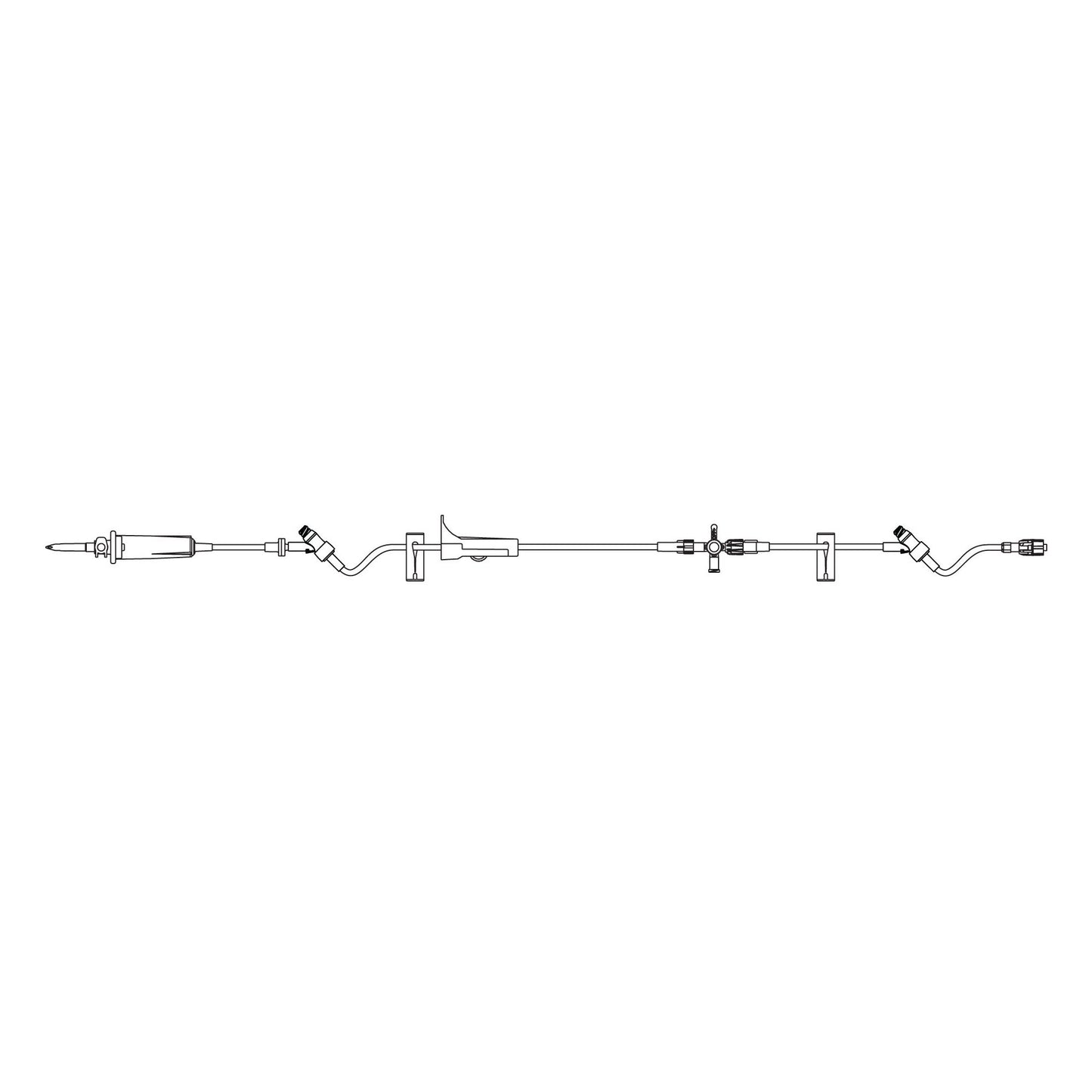 Primary IV Administration Set SafeDay™ Gravity 2 Ports 15 Drops / mL Drip Rate Without Filter 125 Inch Tubing Solution Without Flow Regulator