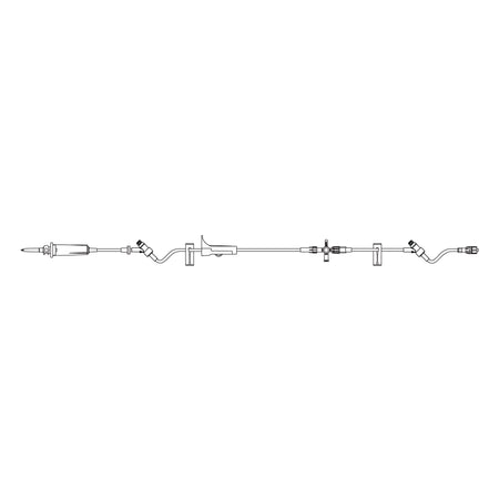 Primary IV Administration Set SafeDay™ Gravity 2 Ports 15 Drops / mL Drip Rate Without Filter 125 Inch Tubing Solution Without Flow Regulator
