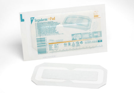 Solventum 3590 3M Tegaderm Transparent Film Dressing with Pad, 3-1/2 x 8 Inch