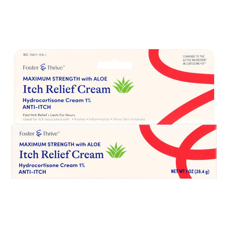 McKesson 70677121601 Foster & Thrive Hydrocortisone Cream with Aloe, 1-ounce tube