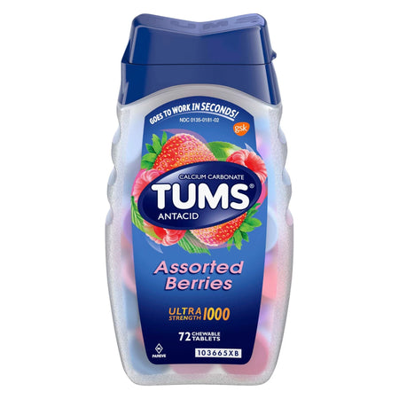 Glaxo Consumer Products 135018102 Tums Ultra Strength 1000 Antacid Chewable Tablets, Assorted Berries