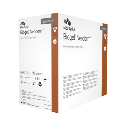 Biogel 42970 NeoDerm Polychloroprene Surgical Glove, Size 7, Light Brown, Sterile Molnlycke