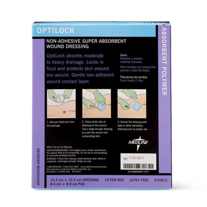 Optilock Super Absorbent Dressing, 4 x 4 Inch