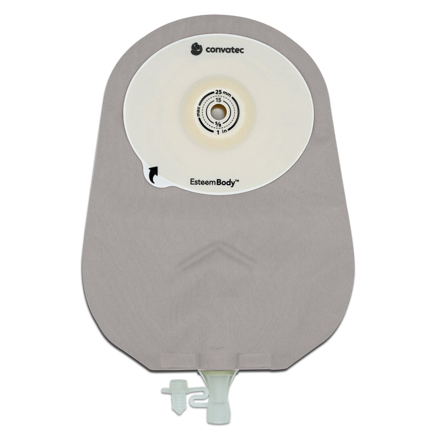 Urostomy Pouch Esteem Body™ One-Piece System 10 Inch Length Convex, Pre-Cut 30 mm Stoma