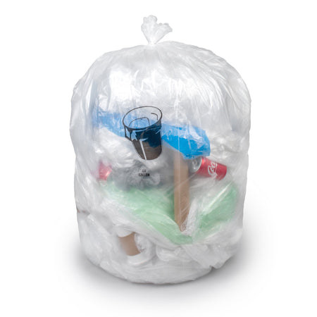 Colonial Bag Heavy Duty Trash Bag, Clear, 15 gal.