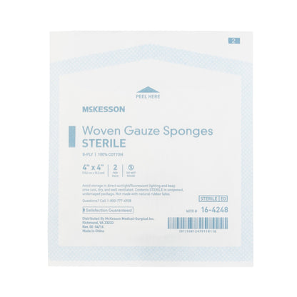 McKesson Sterile Gauze Sponge, 4 x 4 Inch, 8-Ply