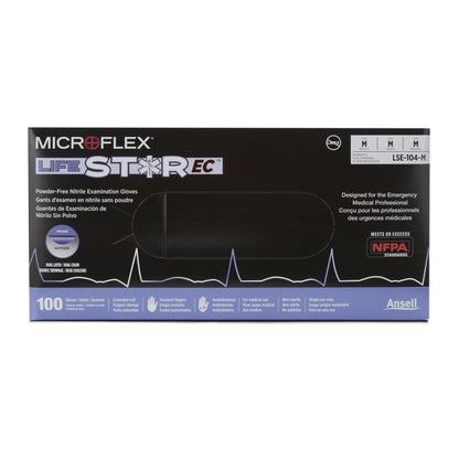 LifeStar™ EC Nitrile Extended Cuff Length Exam Glove, Medium, White / Blue
