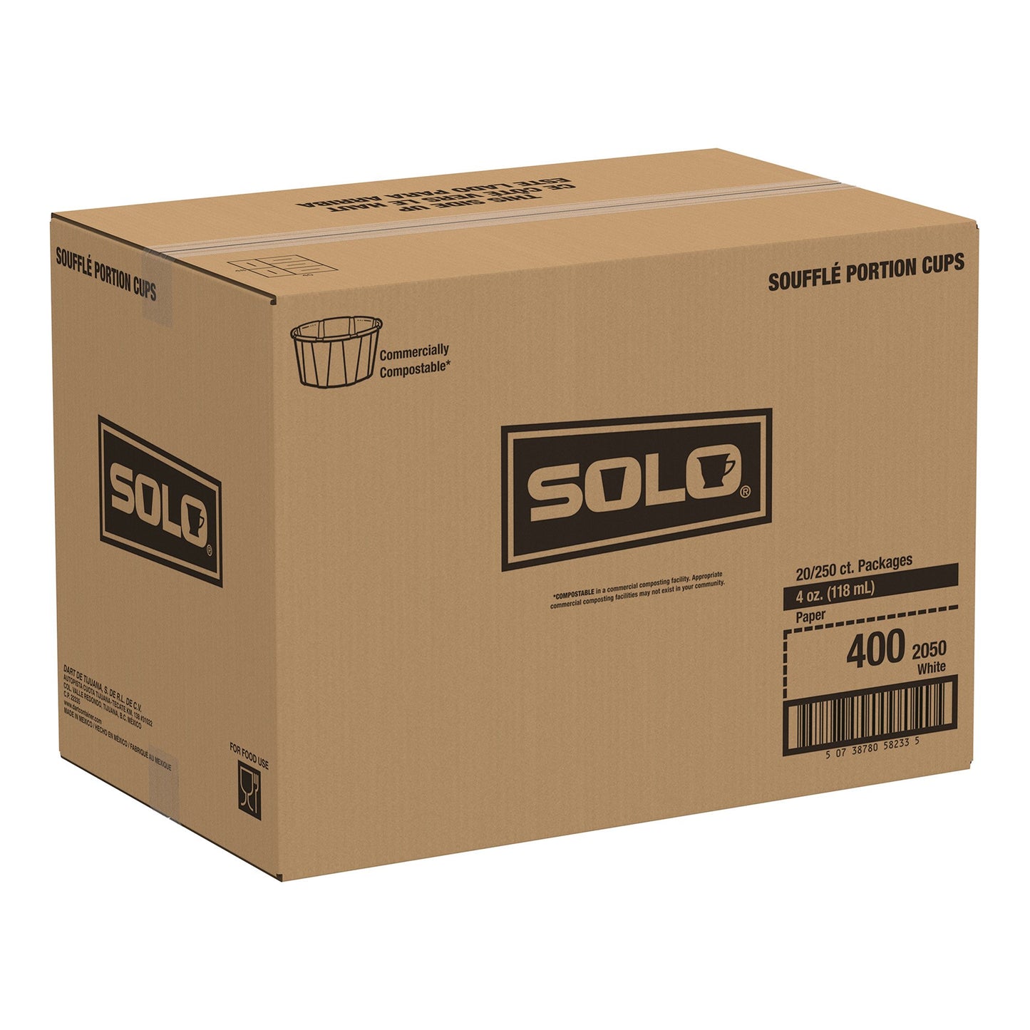 Solo Paper Souffle Cup, White, 4-ounce capacity