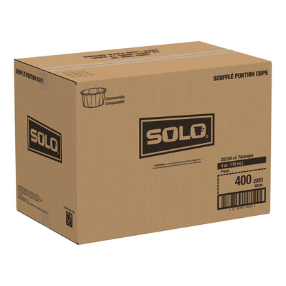 Solo Paper Souffle Cup, White, 4-ounce capacity