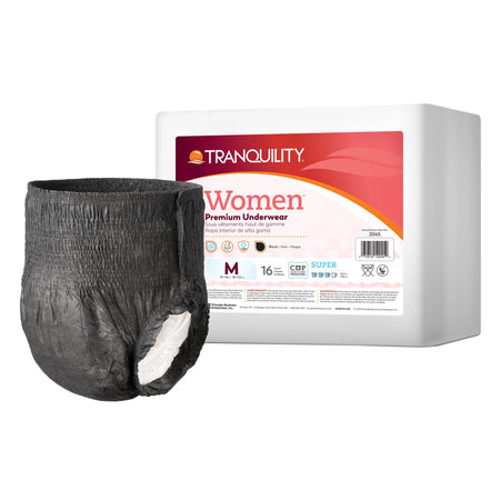 Tranquility 2045 Absorbent Underwear, Medium, Pull On with Tear Away Seams, Black
