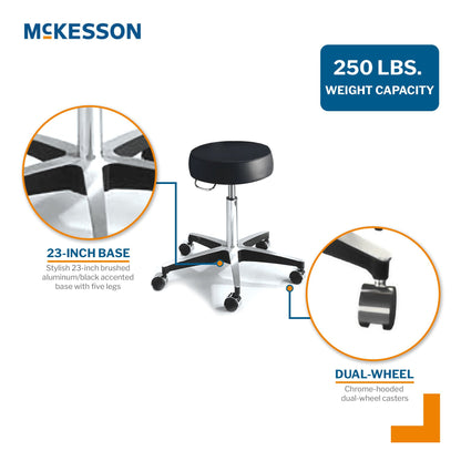McKesson Round Pneumatic Exam Stool, Black