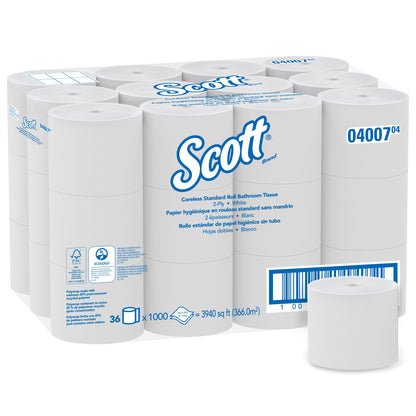 Scott Essential Toilet Tissue, 2-Ply, Standard Size, Coreless Roll