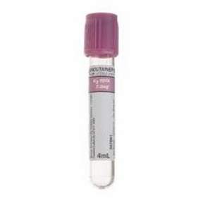 BD 367861 Vacutainer Venous Blood Collection Tube K2 EDTA Additive 4 mL Lavender Closure Plastic
