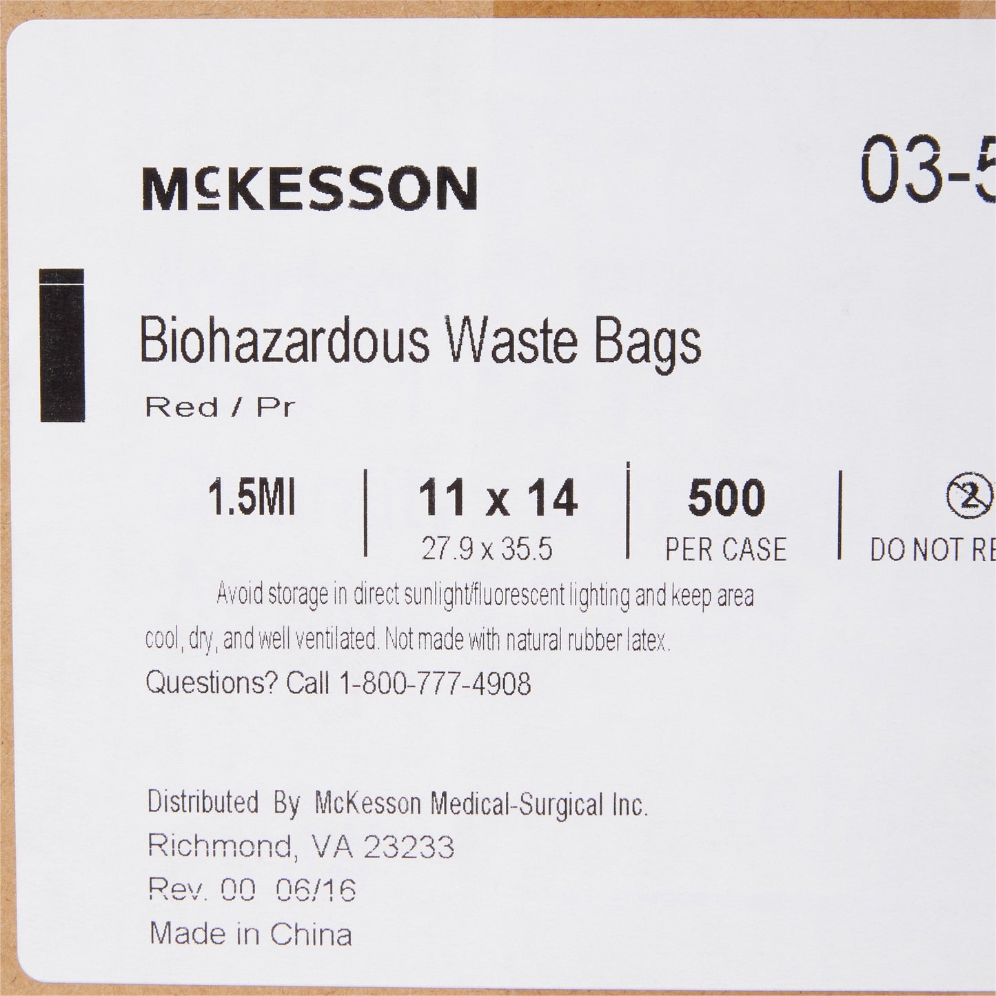 McKesson Biohazard Waste Bag, 1 – 3 gallon