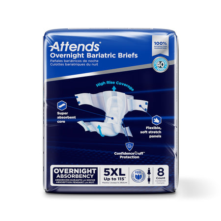 Attends DD70 Overnight Bariatric Briefs, 5X-Large