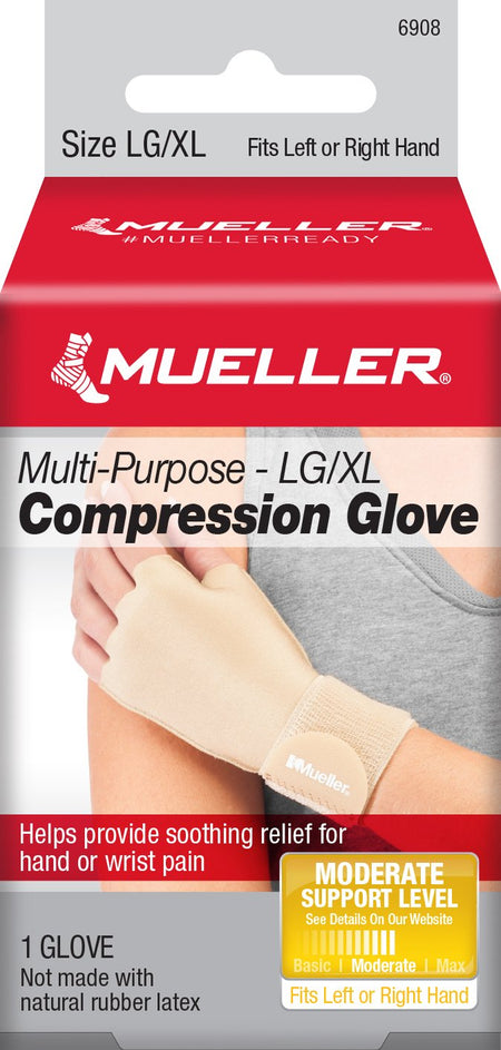 Mueller 6908 Compression & Support Gloves Nylon / Polyester / Spandex Compression Glove