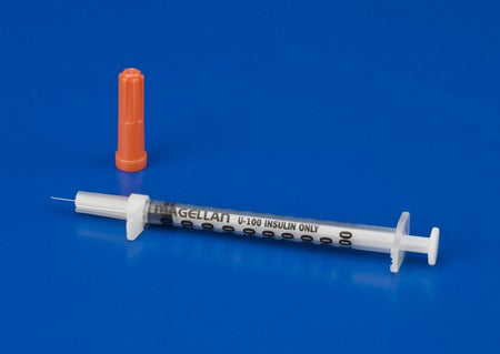 Cardinal 8881882712T Magellan 1 mL Safety Tuberculin Syringe with Needle, 27 Gauge