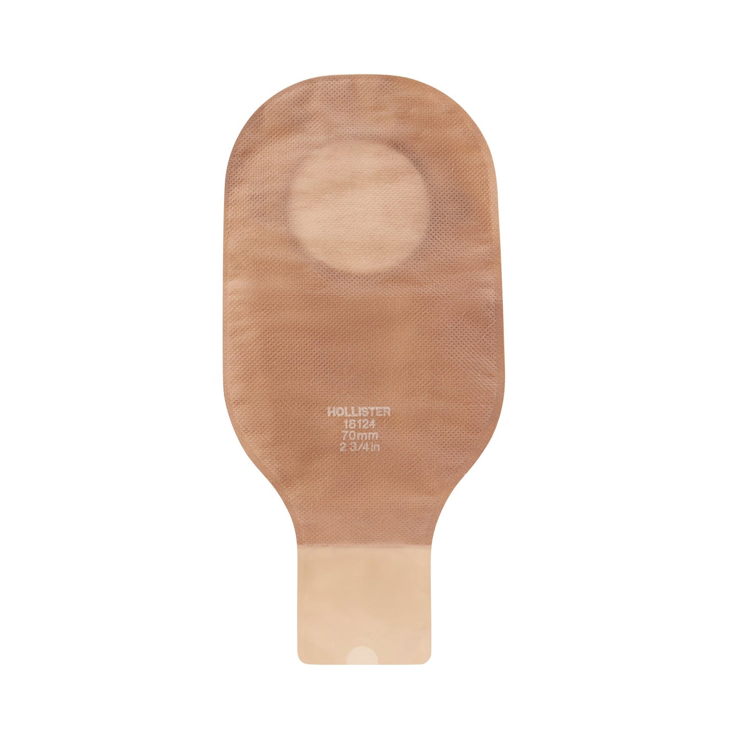 New Image™ 18124 Beige Colostomy Pouch, Pre-cut to Fit 70 mm Stomas, Blue Match