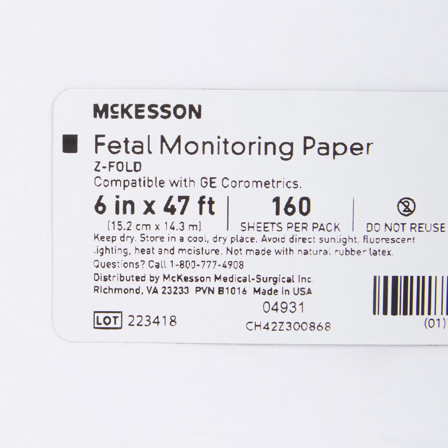 McKesson Fetal Monitoring Paper