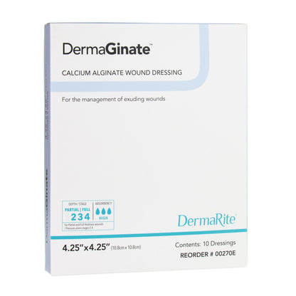 DermaGinate® Alginate Dressing, 4-1/4 x 4-1/4 Inch