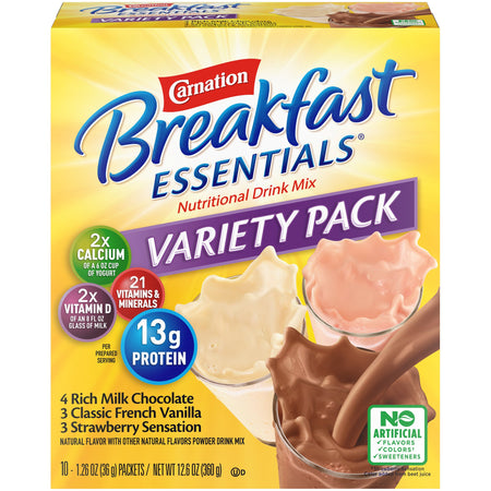 Nestle Healthcare Nutrition 50000950041 Carnation Breakfast Essentials Chocolate, Vanilla