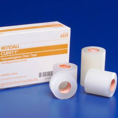 Cardinal 8533C Kendall Plastic Medical Tape, 1/2 Inch x 10 Yard, Transparent